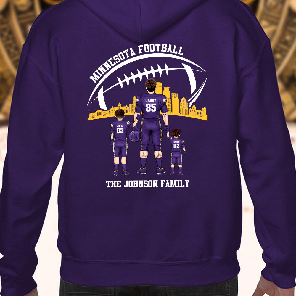 Personalized Minnesota American Football Family Dad Shirt, Perfect Gift For Dad, Father, Grandpa, Family, Football Lovers