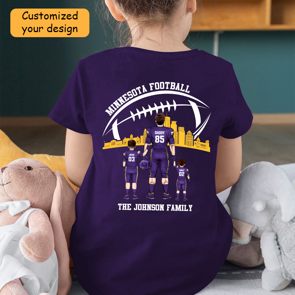 Personalized Minnesota American Football Family Dad Shirt, Perfect Gift For Dad, Father, Grandpa, Family, Football Lovers