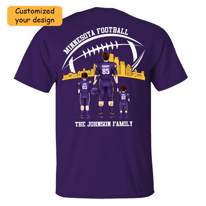 Personalized Minnesota American Football Family Dad Shirt, Perfect Gift For Dad, Father, Grandpa, Family, Football Lovers