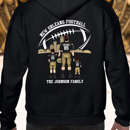 Personalized New Orleans Football Family Dad Shirt, Perfect Gift For Dad, Father, Grandpa, Family, Football Lovers