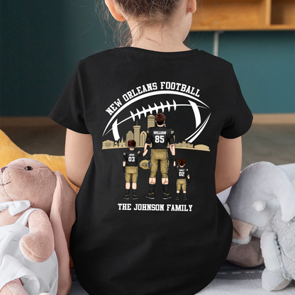 Personalized New Orleans Football Family Dad Shirt, Perfect Gift For Dad, Father, Grandpa, Family, Football Lovers