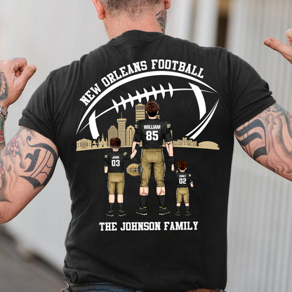 Personalized New Orleans Football Family Dad Shirt, Perfect Gift For Dad, Father, Grandpa, Family, Football Lovers