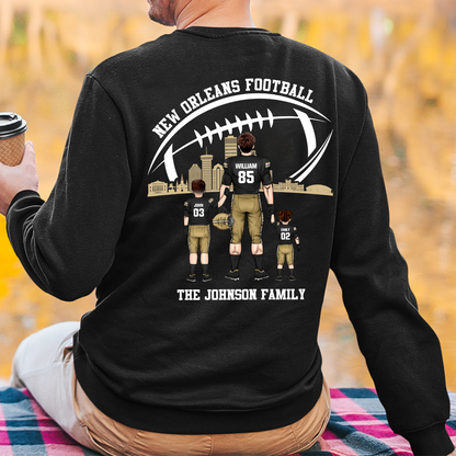 Personalized New Orleans Football Family Dad Shirt, Perfect Gift For Dad, Father, Grandpa, Family, Football Lovers