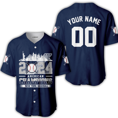 Personalized New York Y Baseball 2024 American Champions Hoodie, New York Y Champs Hoodie Gifts