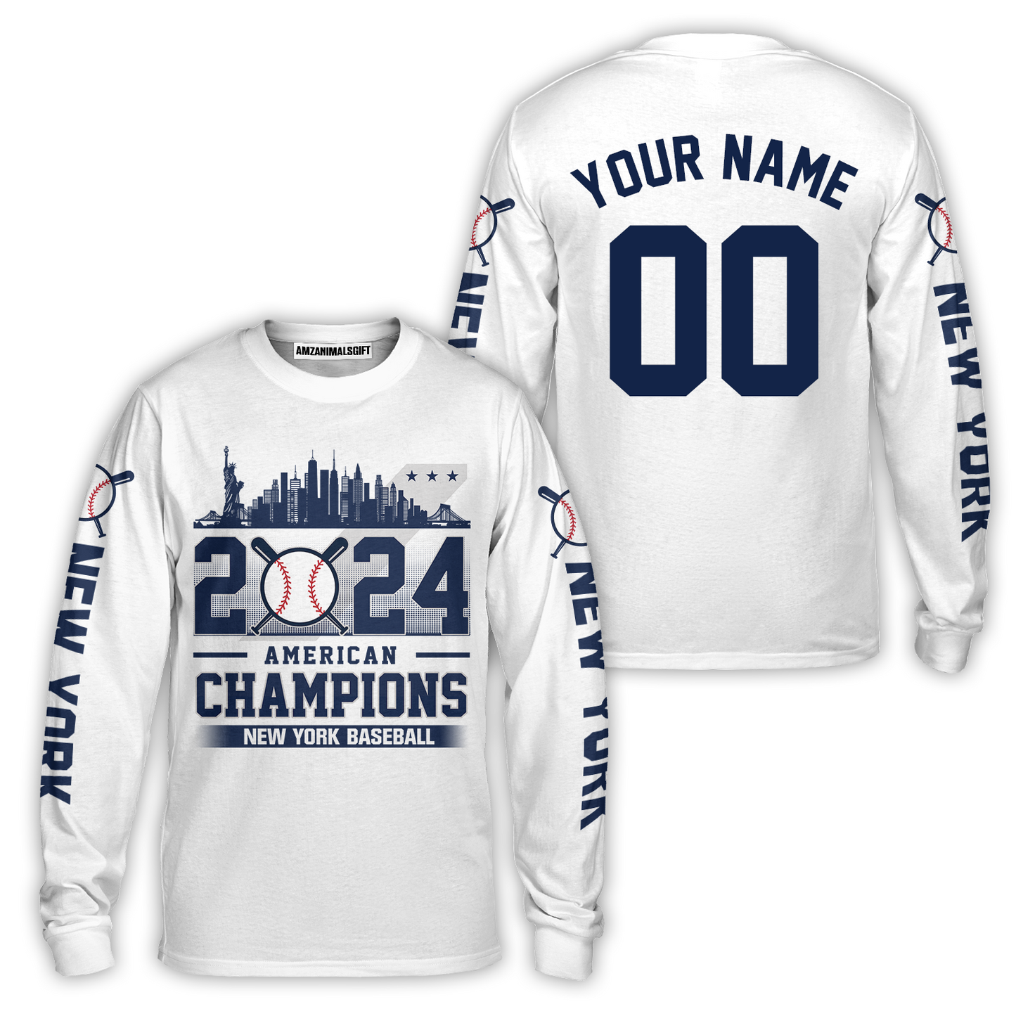 Personalized New York Y Baseball 2024 American Champions Hoodie, New York Y Champs Hoodie Gifts