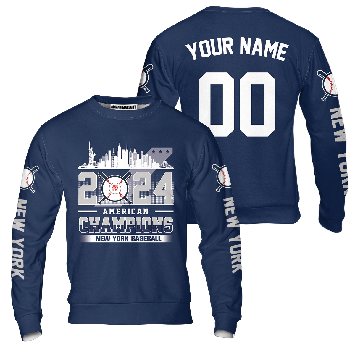 Personalized New York Y Baseball 2024 American Champions Hoodie, New York Y Champs Hoodie Gifts