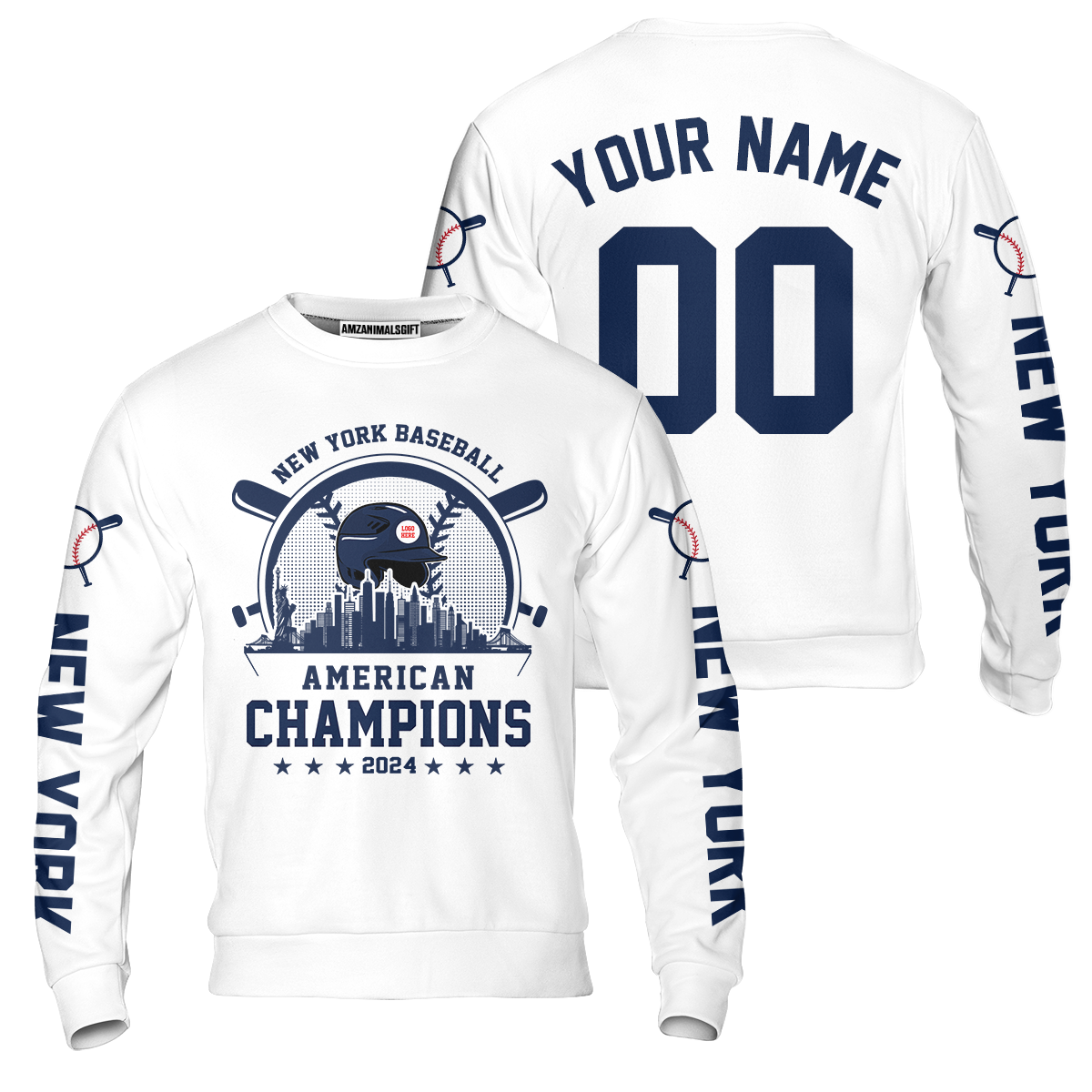 Personalized New York Y Baseball Skyline 2024 American Champions Sweatshirt, New York Y Champs Sweatshirt Gifts