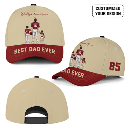 Personalized Oklahoma Football Theme Family Dad Cap - Best Dad Ever, Perfect Hat For Dad, Father, Grandpa, Family