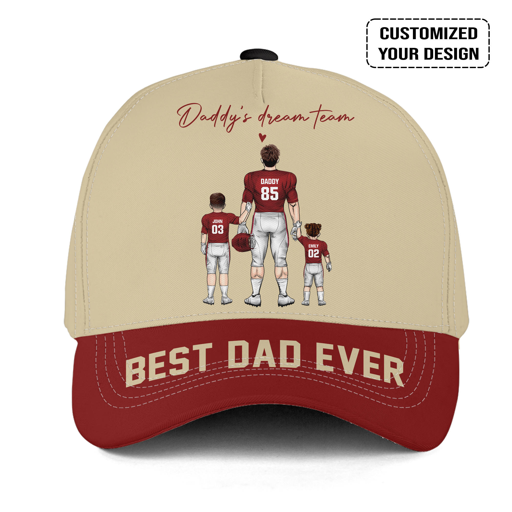 Personalized Oklahoma Football Theme Family Dad Cap - Best Dad Ever, Perfect Hat For Dad, Father, Grandpa, Family