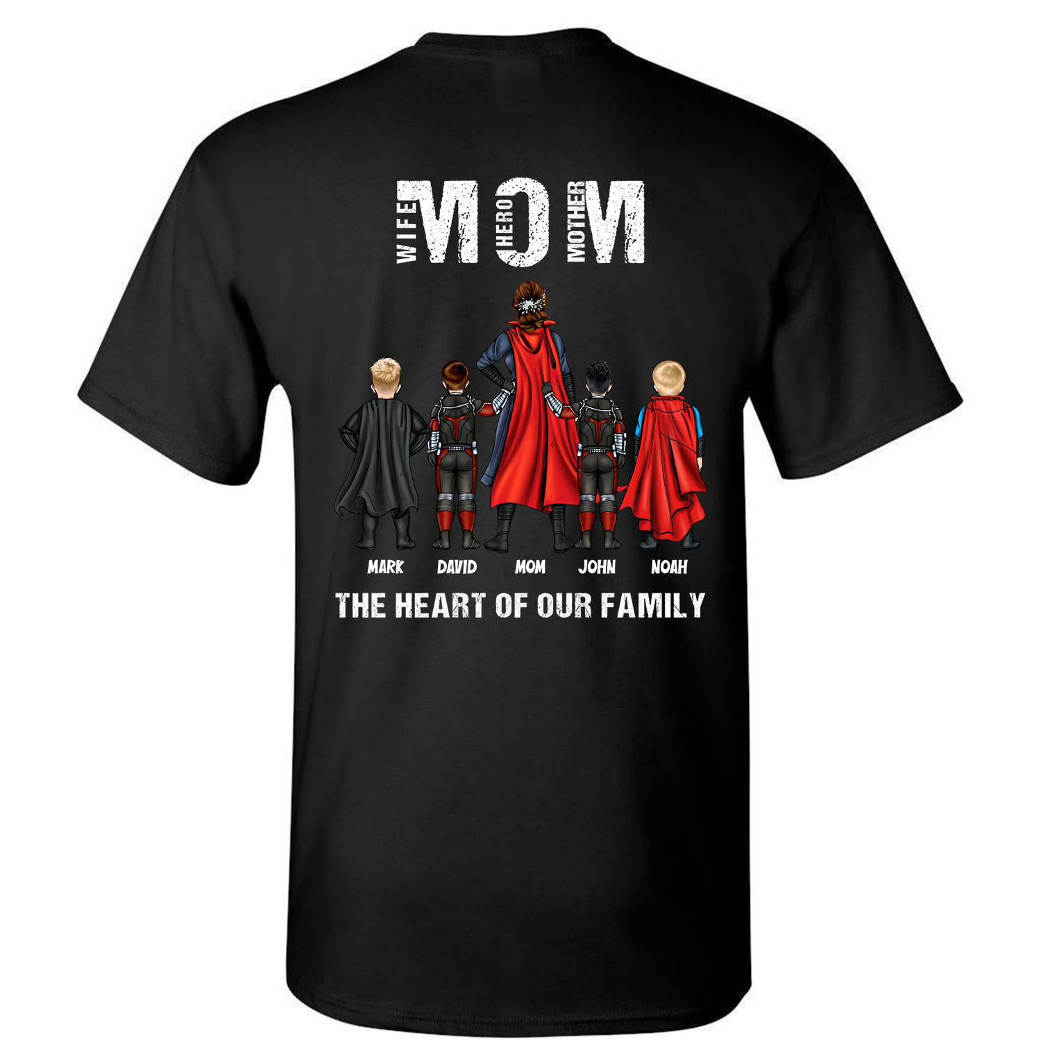 Personalized Shirt Gifts For Mom The Heart Of Our Family, Special Mother's Day Gift For Super Mom, Grandma HN01