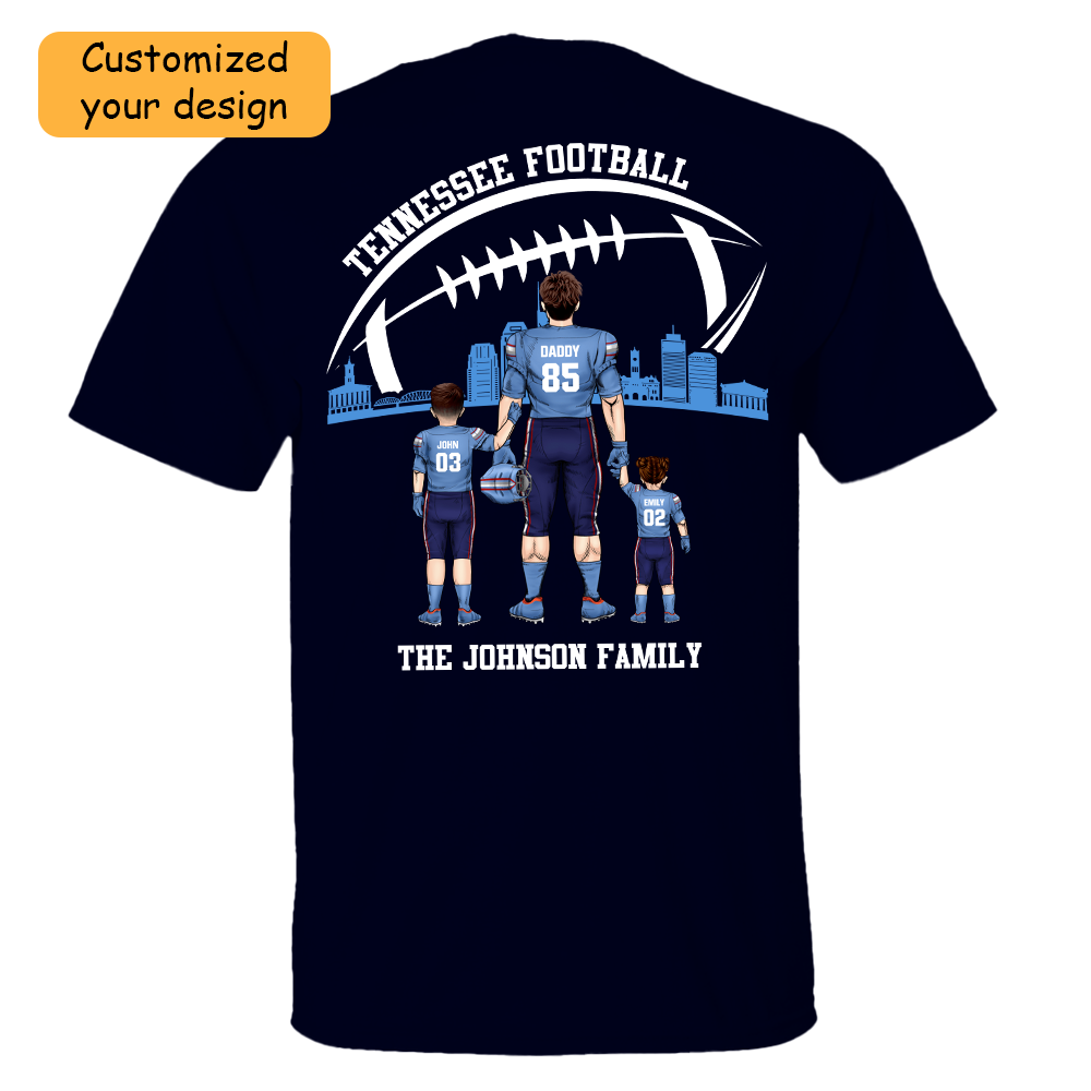 Personalized Tennessee American Football Family Dad Shirt, Perfect Gift For Dad, Father, Grandpa, Family, Football Lovers