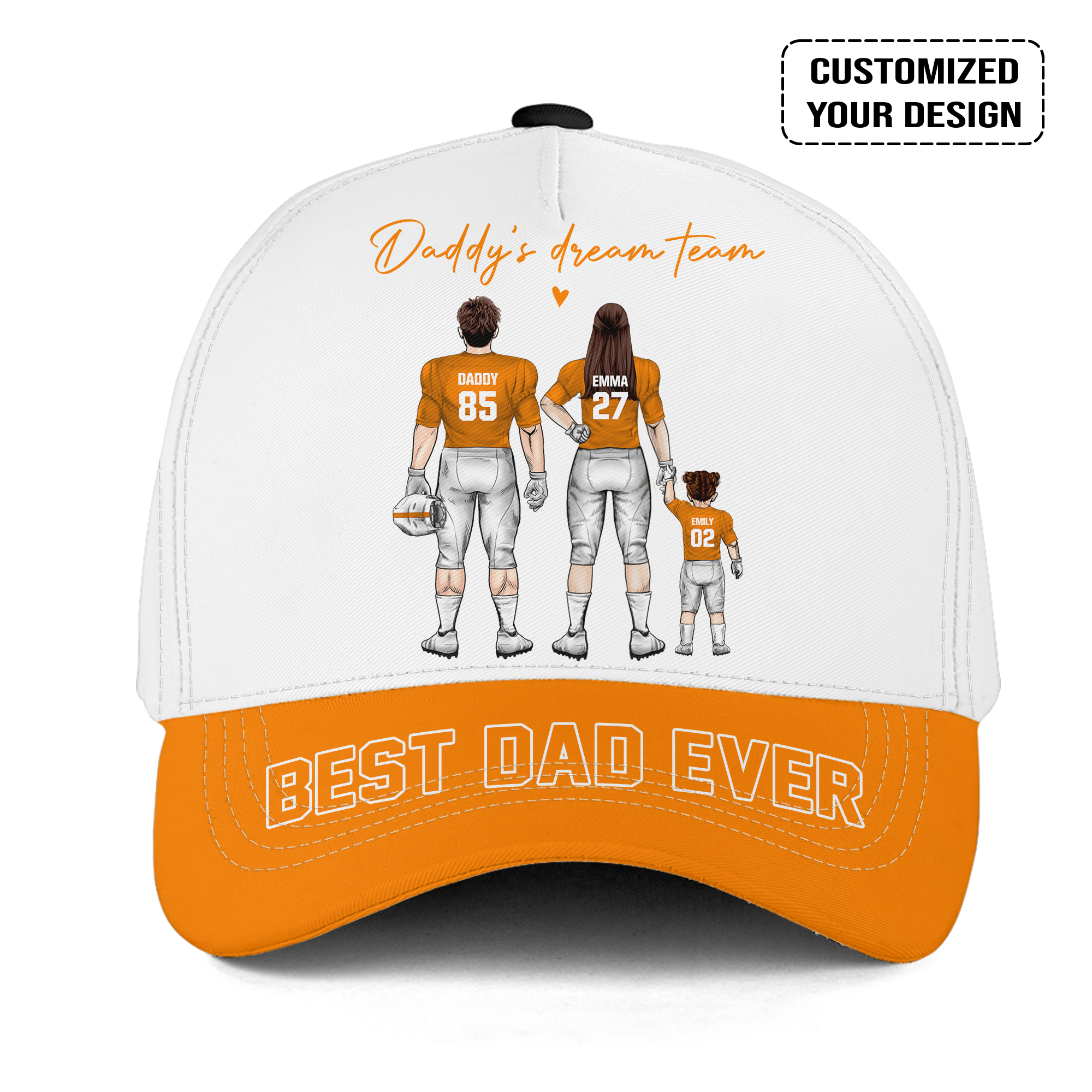 Personalized Tennessee Football Theme Family Dad Cap - Best Dad Ever, Perfect Hat For Dad, Father, Grandpa, Family