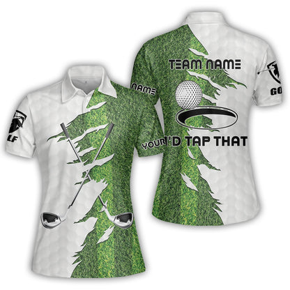 Green Golf Course Women Polo Shirt, I'd Tap That Golf Polo Shirt For Men, Gift Idea For Male Players, Gift For Golfers