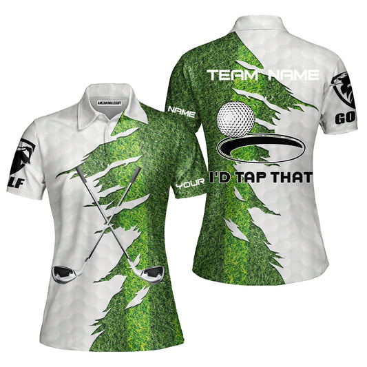 Green Golf Course Women Polo Shirt, I'd Tap That Golf Polo Shirt For Men, Gift Idea For Male Players, Gift For Golfers
