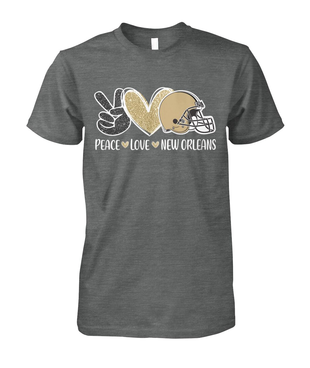 New Orleans American Football Peace Black Old Gold T-Shirt, Football Outfit For Men Women Family Love New Orleans Football Sport