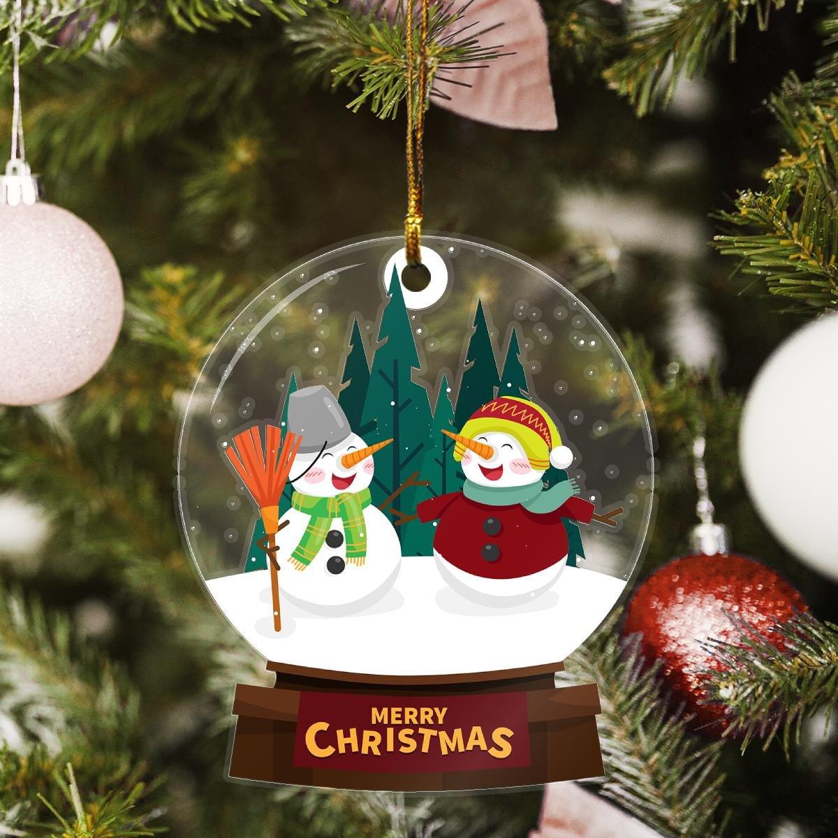 Snowmans merry christmas mica ornament - Amzanimalsgift
