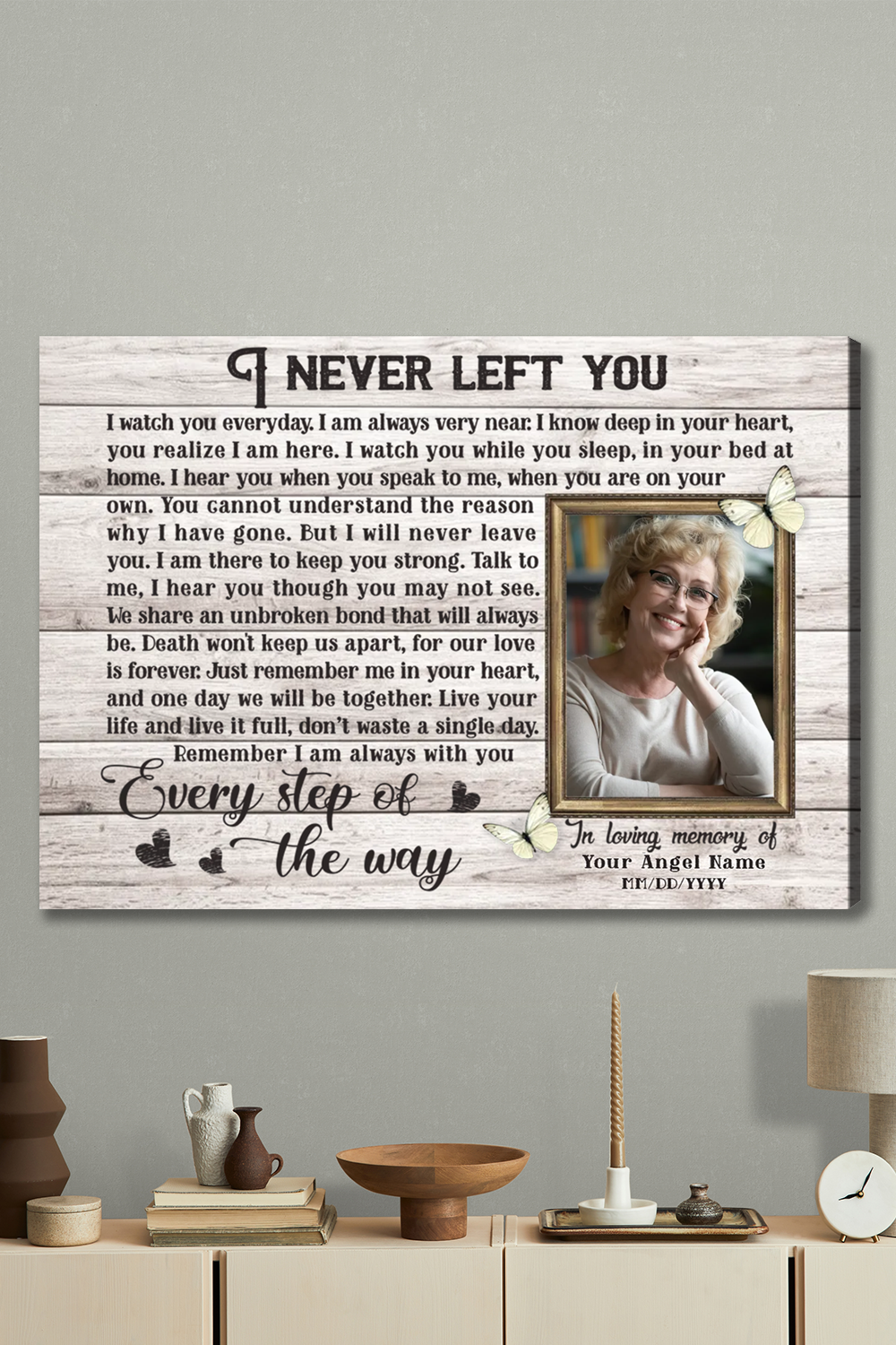 Sympathy Gifts With Memory Photo, Personalized Remembrance Canvas Gift For Loved One