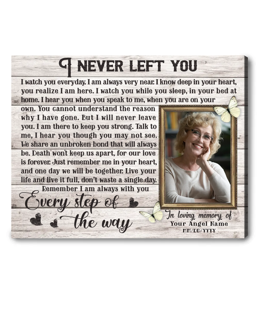 Sympathy Gifts With Memory Photo, Personalized Remembrance Canvas Gift For Loved One