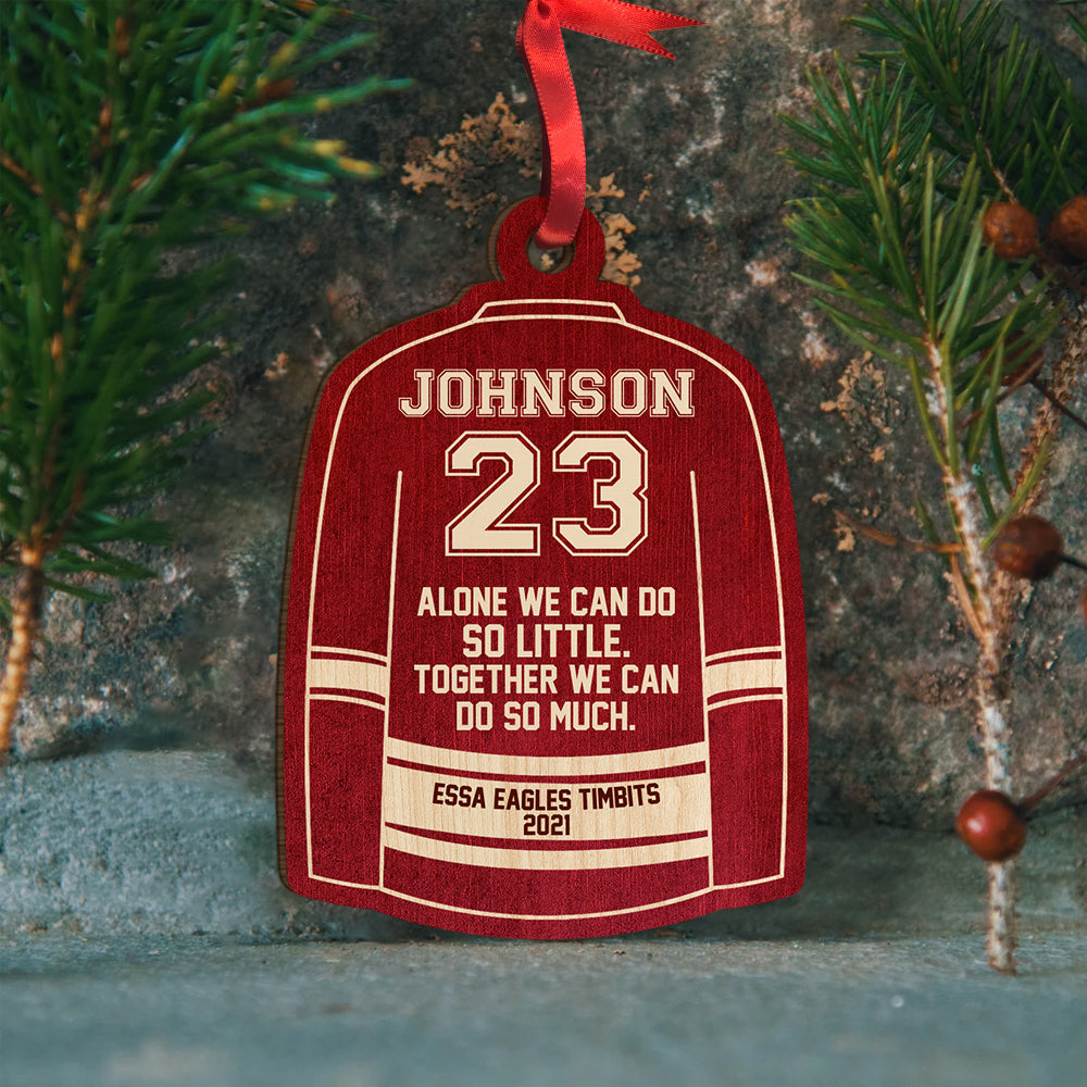 Personalized Hockey Wooden Ornament Play Together We Can Do So Much, Custom Christmas Ornament Gifts For Biker Lovers