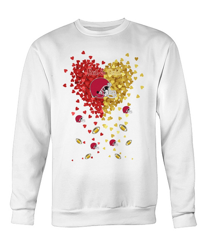 Kansas City Football Red and Gold in My Heart Hoodie, T Shirts, Sweatshirt - Gift For Mens, Womens and Kansas City Lovers
