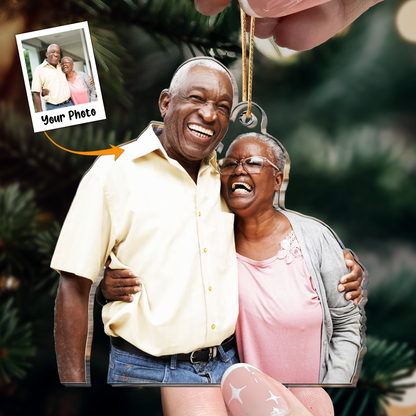 Custom Parents, Grandparents Photo Acrylic Ornament, Meaningful Christmas Gift For Family, Grandparents, Parents