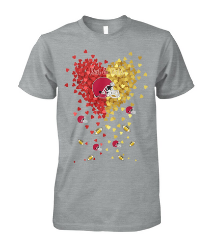Kansas City Football Red and Gold in My Heart Hoodie, T Shirts, Sweatshirt - Gift For Mens, Womens and Kansas City Lovers