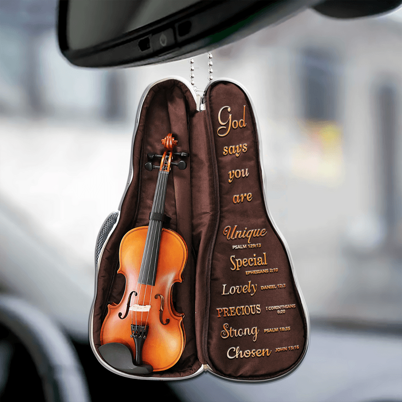 Violin Bag God Says You Are Acrylic Car Ornament, Perfect Christmas Gift For Violin Artist, Family, Friends