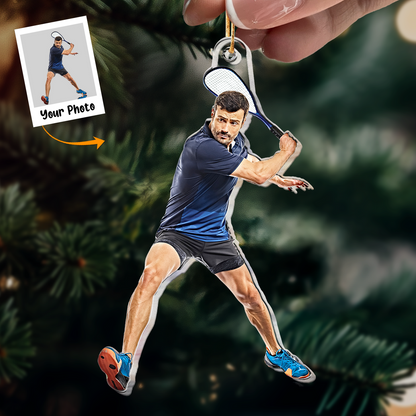 Personalized Tennis Player Photo Acrylic Ornament, Your Great Memories Of Tennis, Christmas Gift For Tennis Players