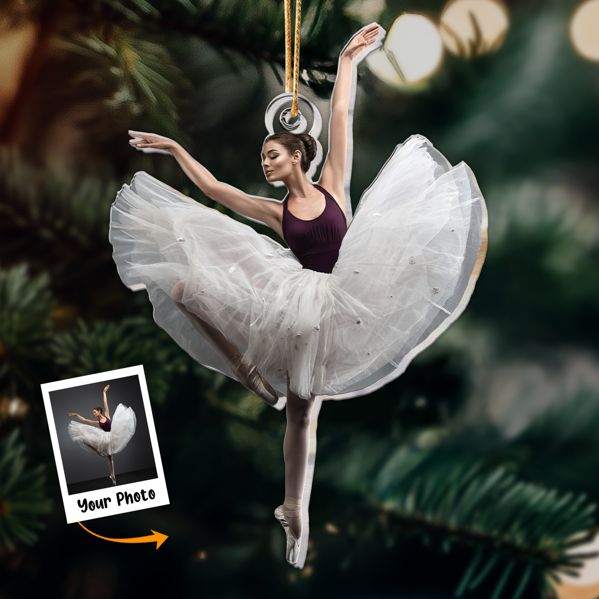 Personalized Girl Ballet Moment Photo Acrylic Ornament, Meaningful Gift For Daughter, Granddaughter, Family