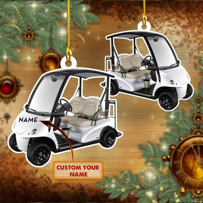 Custom Golf Christmas Car Ornament, Personalized Golf Car Ornament Gift For Golf Lover Golf Players, Christmas,New Year