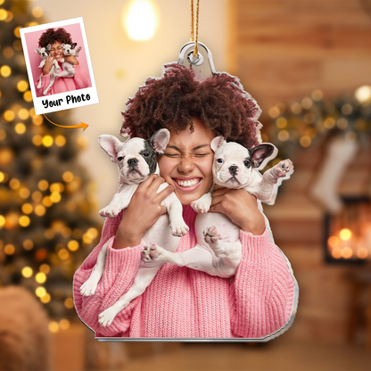 Personalized Moment With Dog Cat Pet Photo Acrylic Ornament, Meaningful Christmas Gift For Family, Friends