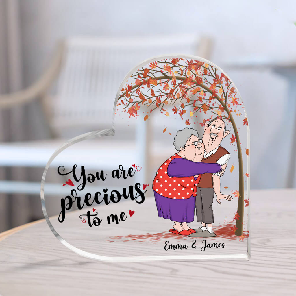 Personalized Couple Heart Acrylic Plaque, Customized You're Precious To Me Acrylic Plaque, Best Plaque For Couple