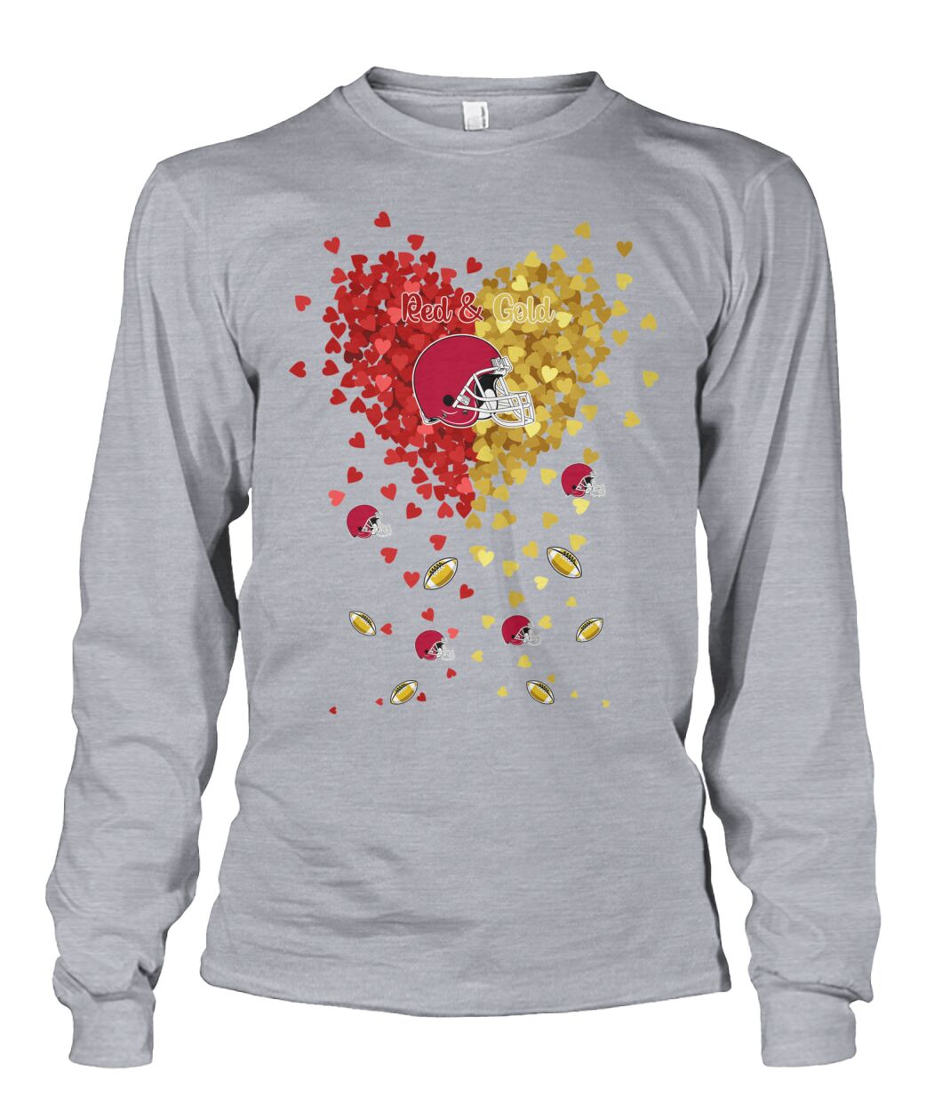 Kansas City Football Red and Gold in My Heart Hoodie, T Shirts, Sweatshirt - Gift For Mens, Womens and Kansas City Lovers