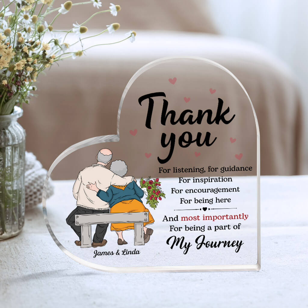 Personalized Couple Heart Acrylic Plaque, Customized Thank You For Everything Acrylic Plaque, Best Plaque For Couple