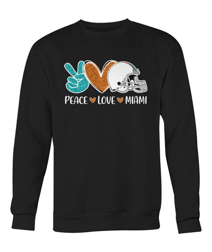Miami American Football Peace Orange Aqua Blue Hoodies, Perfect Outfit For Men Women Family Love Miami Football Sport Lovers