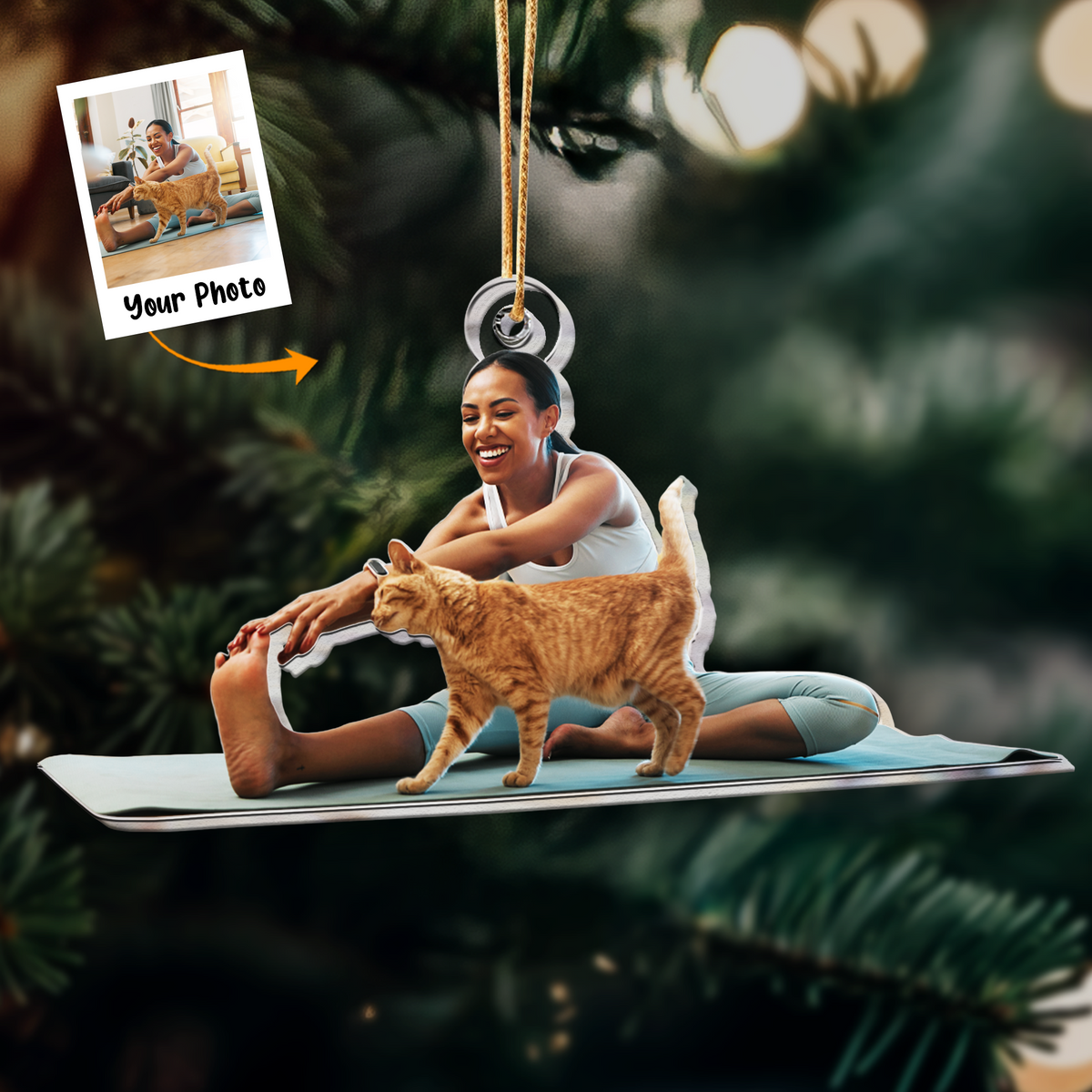 Personalized Moment With Cat Dog Pet Photo Acrylic Ornament, Meaningful Christmas Gift For Family, Friends