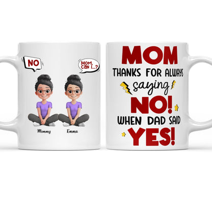 Personalized Mug Gift For Mom - Mom, Thanks For Always Saying No Coffee Mug For Mother's Day Gift  - HN38