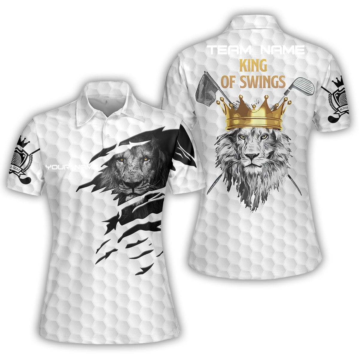 Personalized King Of Swings Lion Golf Women Polo Shirt, Golf Custom Shirt For Golf Players, Gift For Golfers