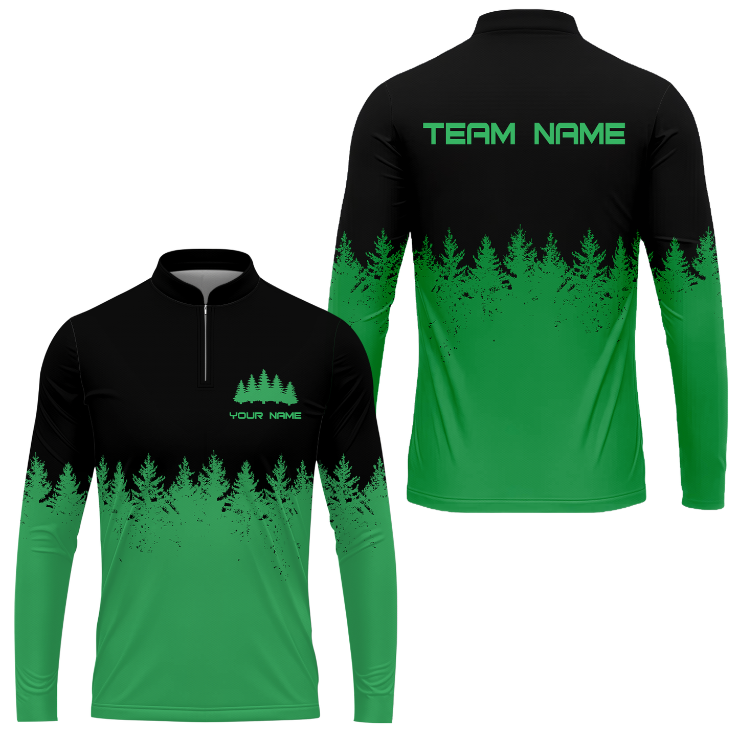 Personalized Golf Stupid Tree Unisex Polo Shirt, Black And Green Pine Forest Polo Shirt For Golf Player, Golf Teams