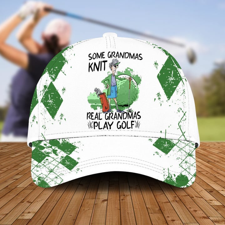 Grandma's Golf Cap For Women, Golf Lover Gifts, Argyle Pattern