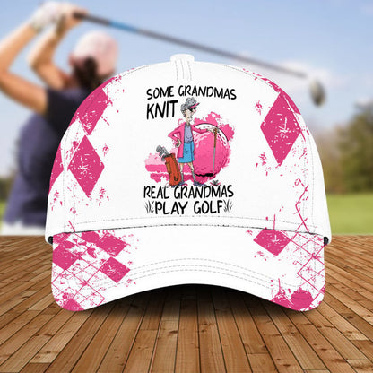 Grandma's Golf Cap For Women, Golf Lover Gifts, Argyle Pattern Golf Sun Hats Unique Gifts For Grandma, Golfer, Her, Friend, Mother