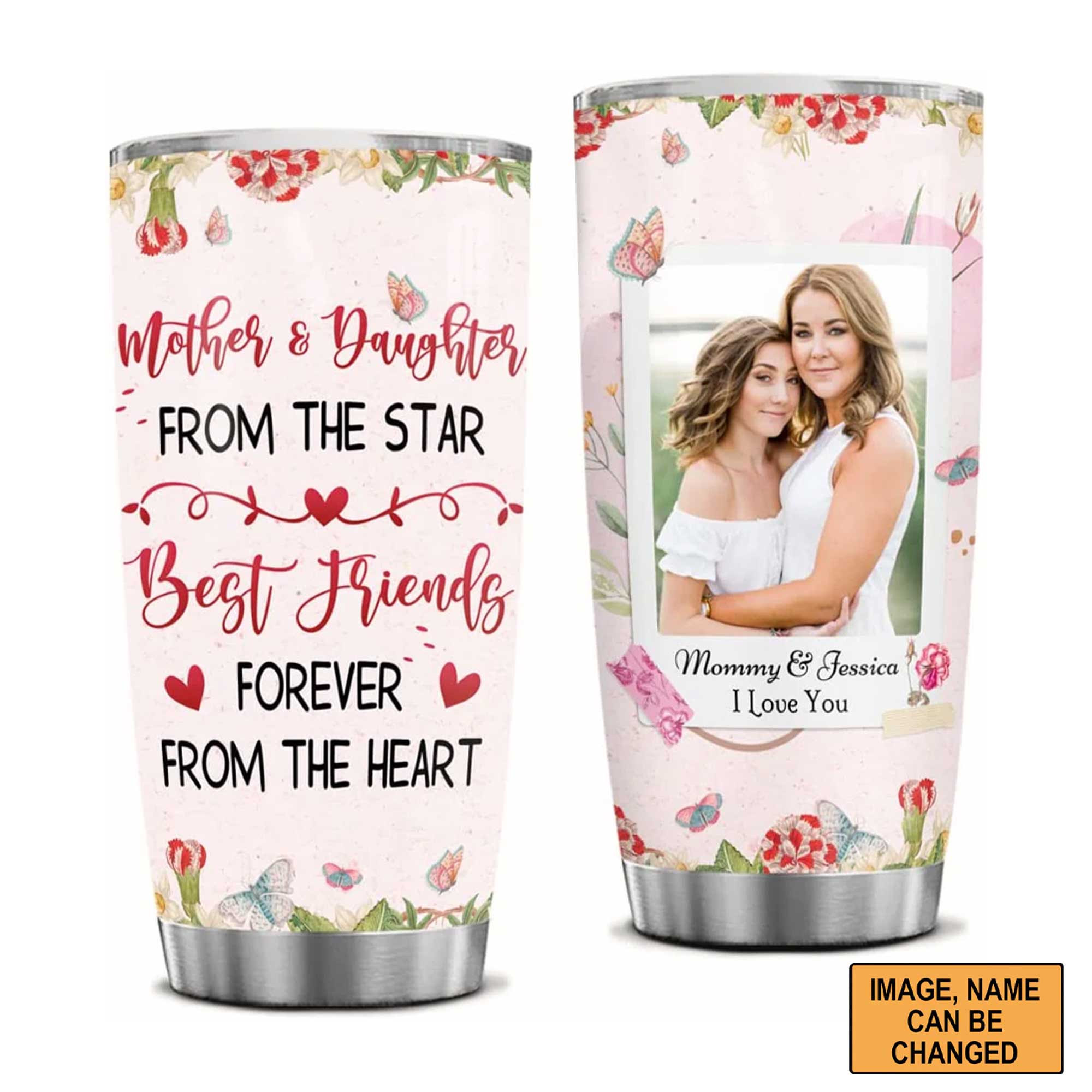 Personalized Mother's Day Gift Tumbler - Custom Gift For Mother's Day, Presents For Mom - Photo Mother & Daughter Best Friends Forever Tumbler