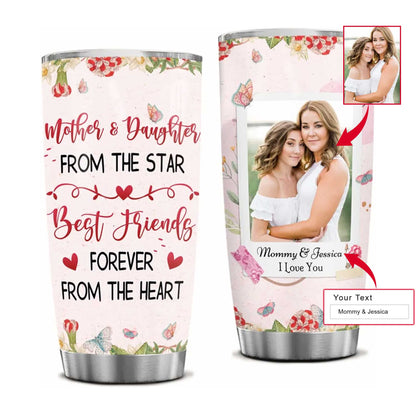 Personalized Mother's Day Gift Tumbler - Custom Gift For Mother's Day, Presents For Mom - Photo Mother & Daughter Best Friends Forever Tumbler