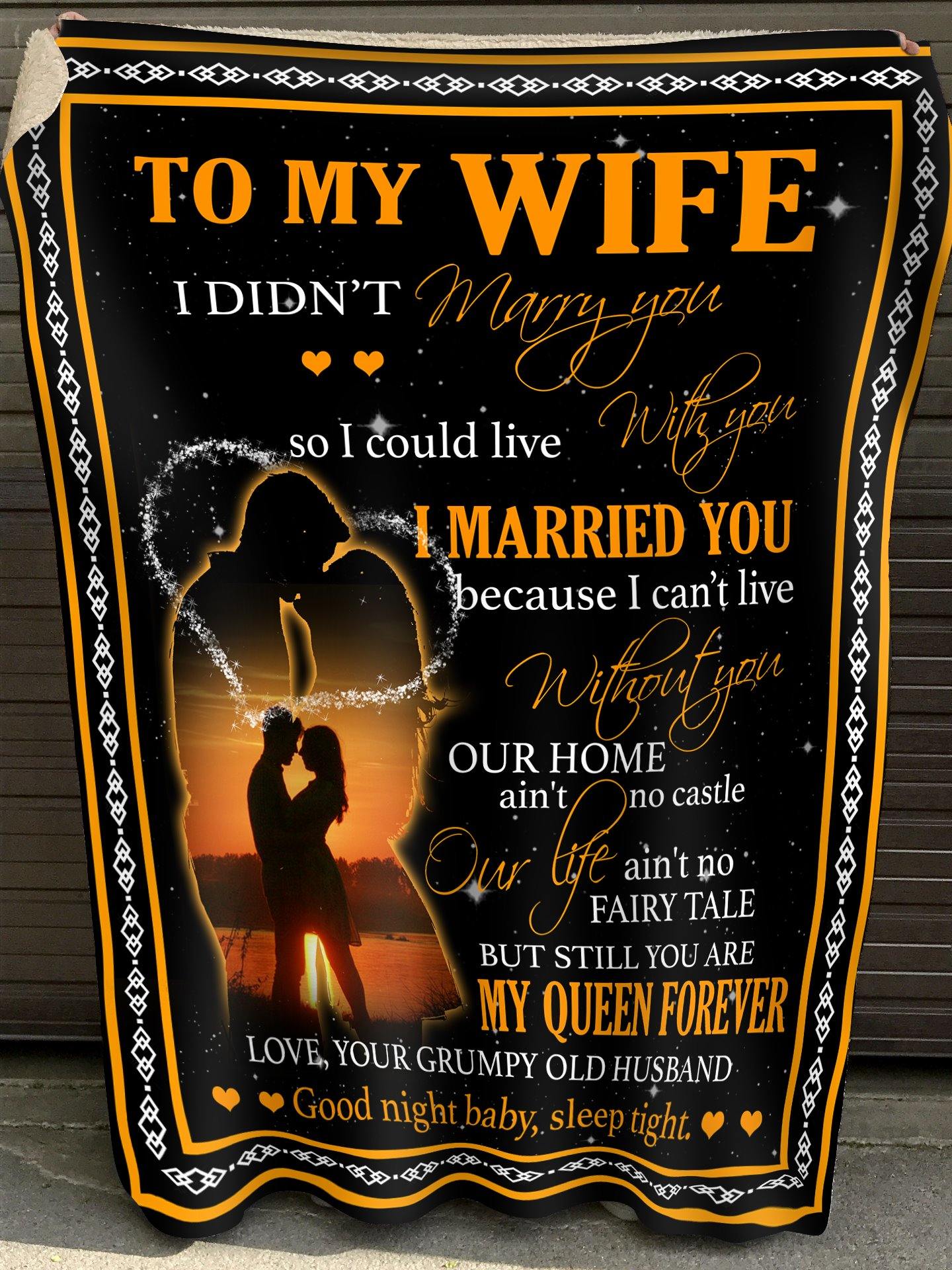 Gift For Wife Blanket - To My Wife, Couple Blanket - Romantic Gift For Wife From Husband, Birthday, Christmas, Valentines, Anniversary Blanket - I Married You Because I Can't Live Without You Blanket