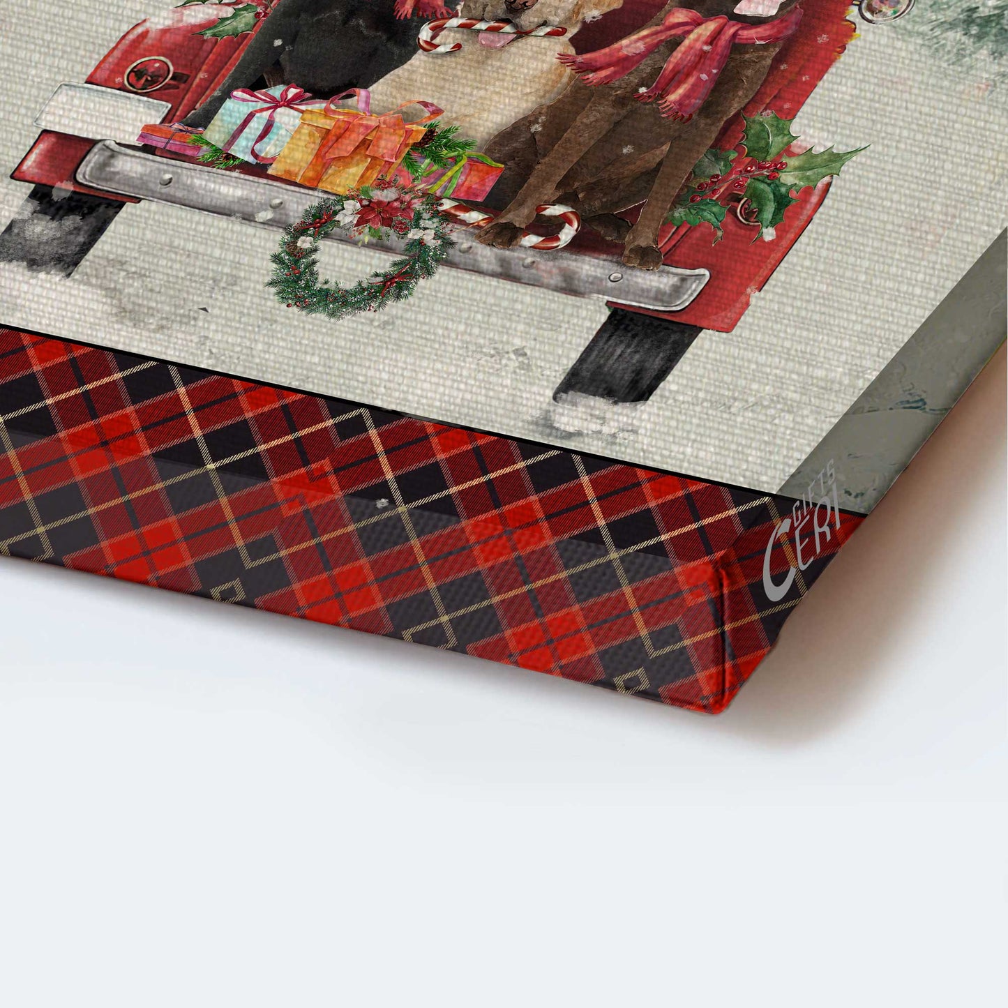 Labrador, Cardinal Christmas Portrait Canvas Prints, Christian Wall Art - All Hearts Come Home For Christmas Portrait Canvas Prints