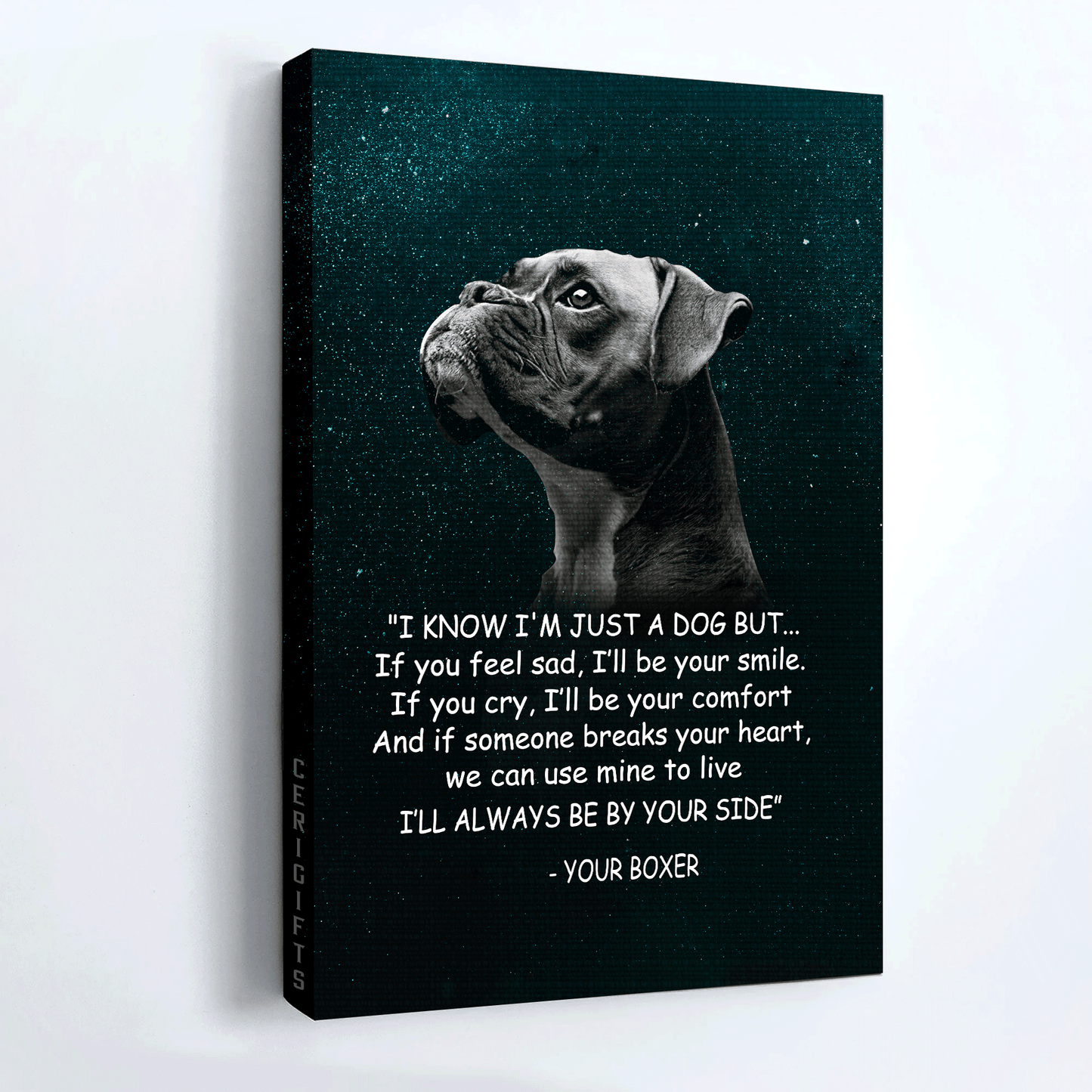 Boxer Portrait Canvas- Boxer, Star Sky, Dog Portrait Canvas- Gift for Boxer lover- I will always be by your side