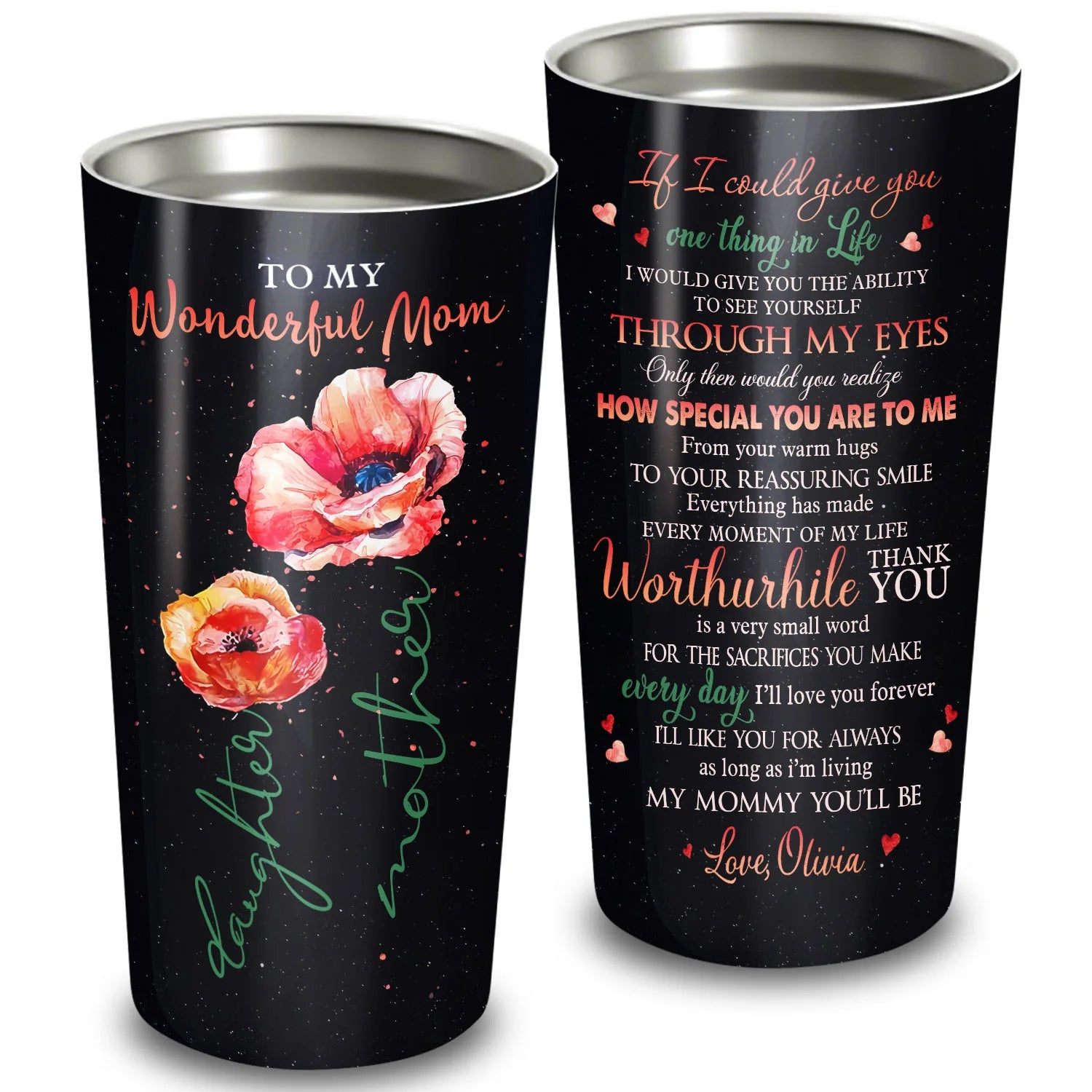 Best Personalized Mother's Day Gifts Tumbler - Custom Gift For Mother's Day, Presents for Mom - To My Wonderful Mom Tumbler