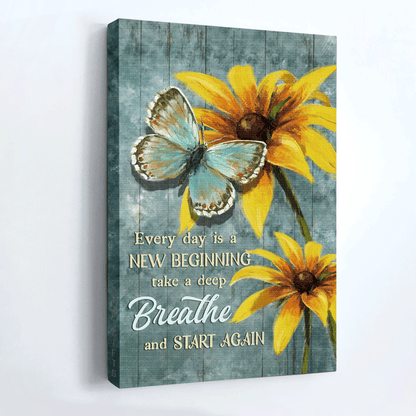 Butterfly, flower, Faith, God, Jesus Portrait Canvas - Butterfly Canvas Gifts For Christian, Amazing butterfly Landscape Canvas - Watercolor yellow flower Wall Decor Framed Gift For Christian