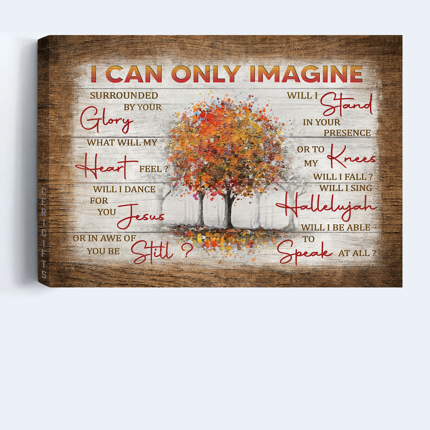 Jesus Landscape Canvas- Fall Trees canvas- Gift for Christian- I can only imagine