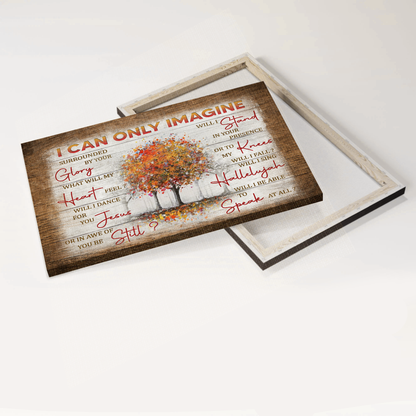 Jesus Landscape Canvas- Fall Trees canvas- Gift for Christian- I can only imagine